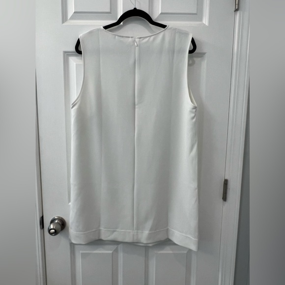NWT H&M BOW-DETAIL DRESS WHITE W/ BEADED BLACK BOW SIZE LARGE - Picture 4 of 6